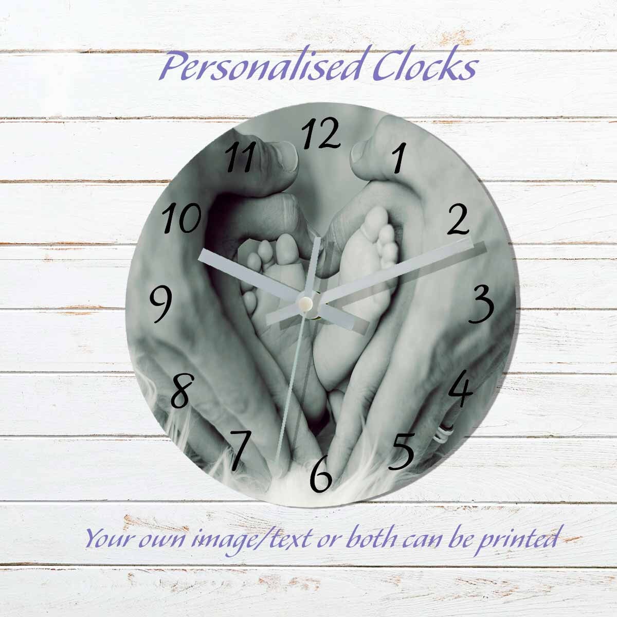 Personalised glass wall clock customised clock with image Etsy