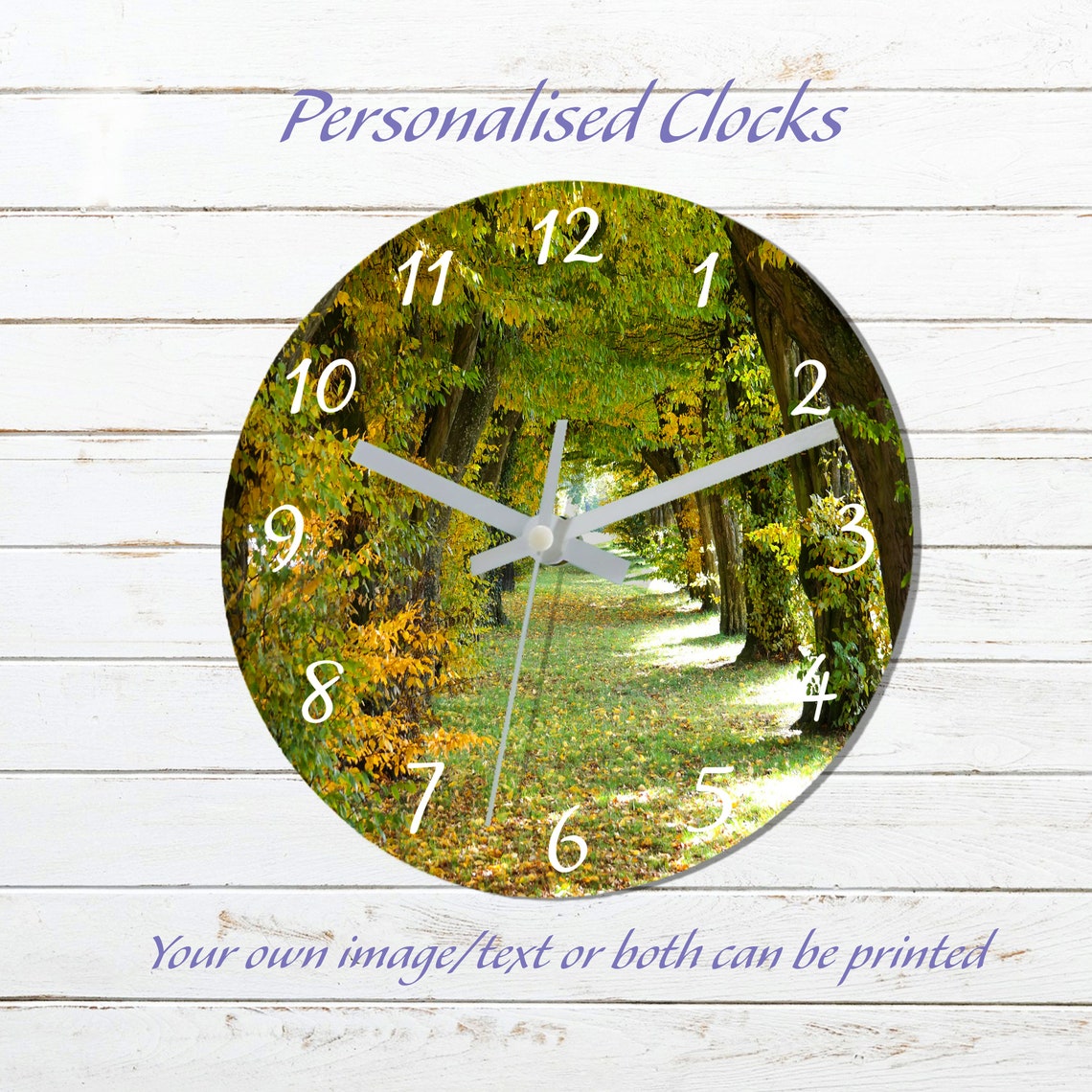 Personalised glass wall clock customised clock with image Etsy