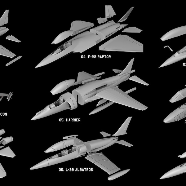 PACKAGE #01 - 9 PLUS 1 AIRCRAFTS - Stl Files Of Various Aircraft Model