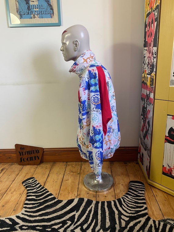 1980s Patterned Shell suit Jacket by Etirel sized 42 - Gem