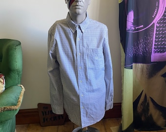 Chaps di Ralph Lauren camicia a maniche lunghe a maniche in blu e bianco check in Medium .