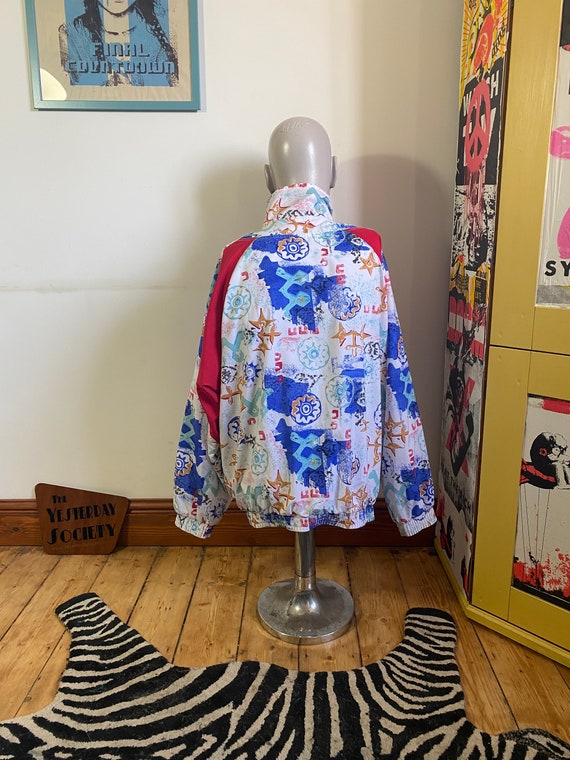 1980s Patterned Shell suit Jacket by Etirel sized 42 - Gem