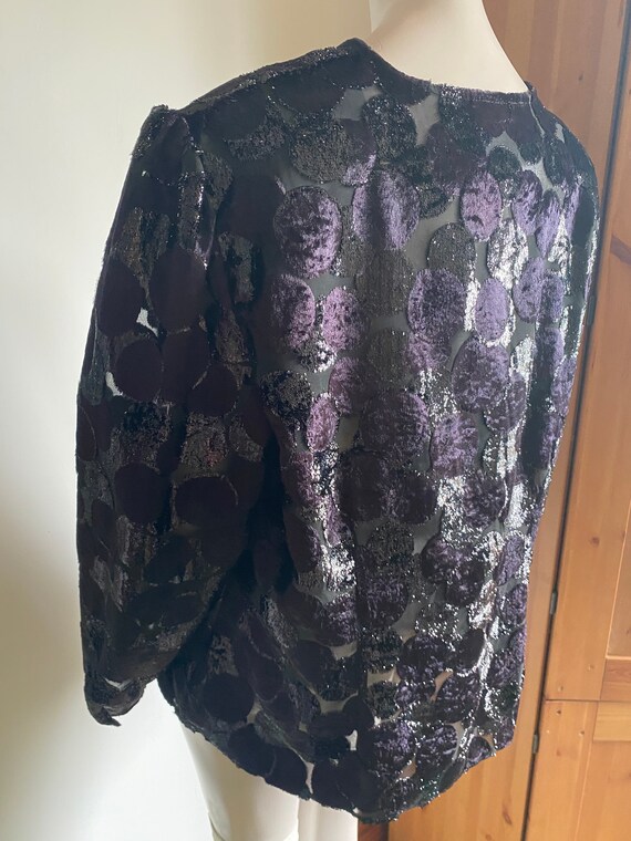 1980s Jacket / Cover up in sheer, velvet and shiney c… Gem