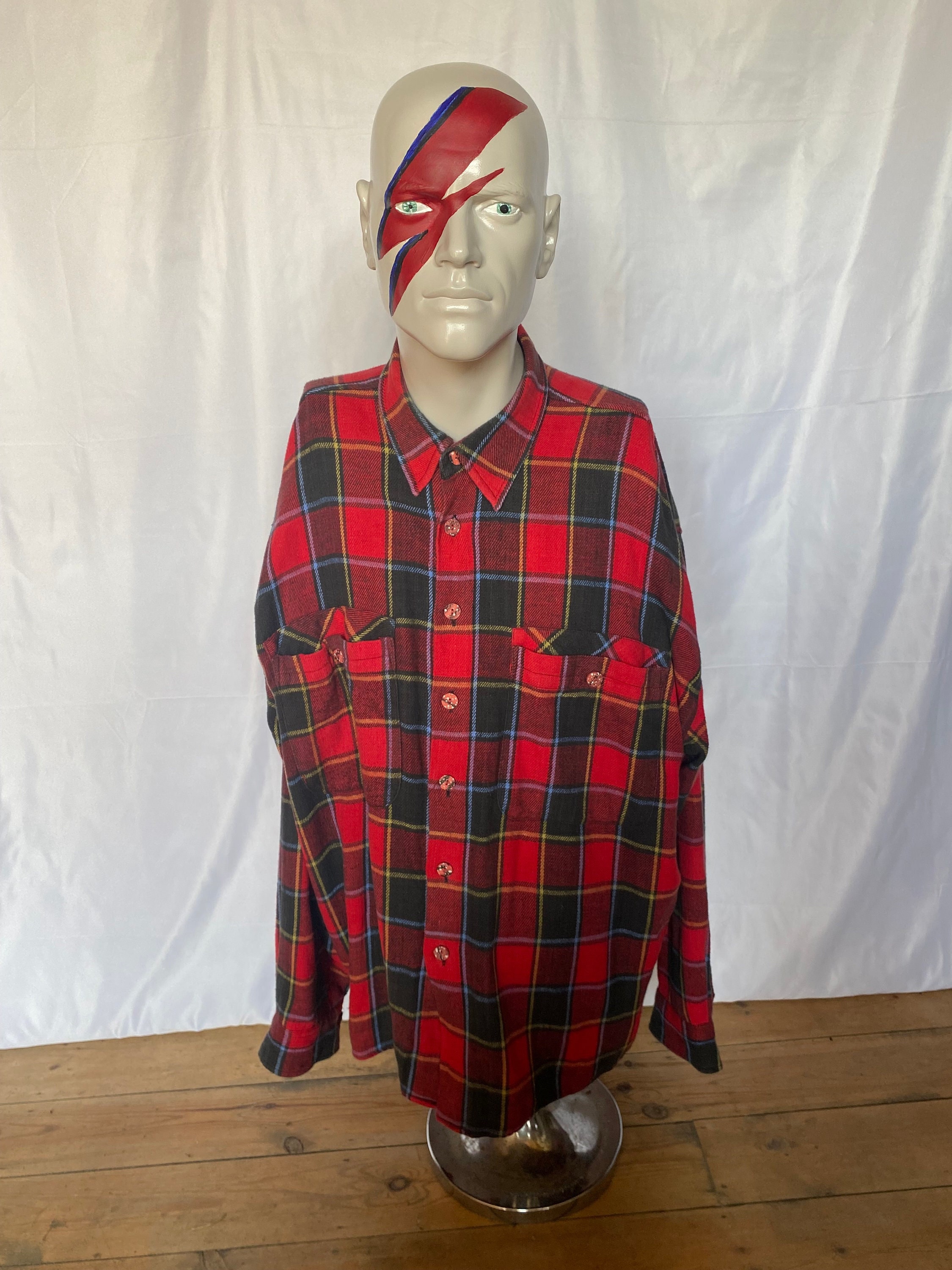 Flannel red sale and black