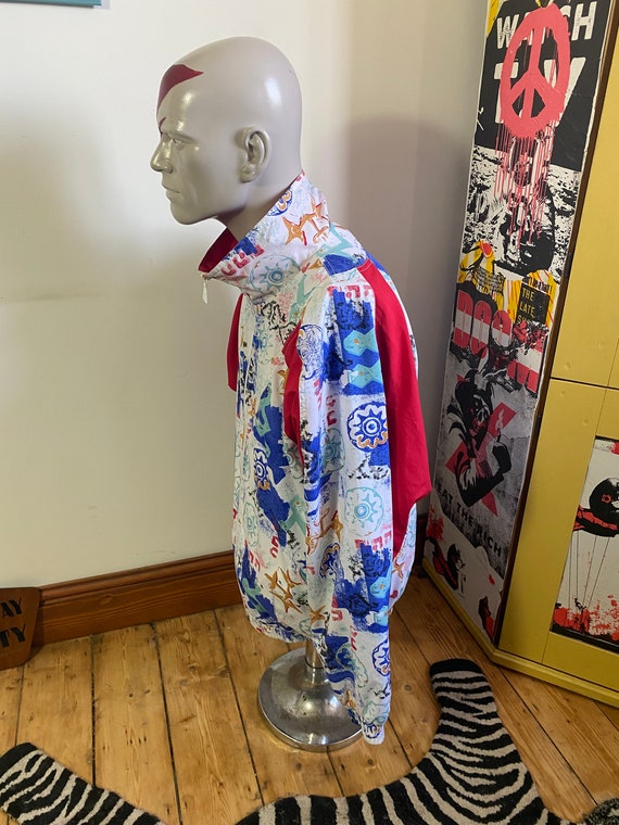 1980s Patterned Shell suit Jacket by Etirel sized 42 - Gem