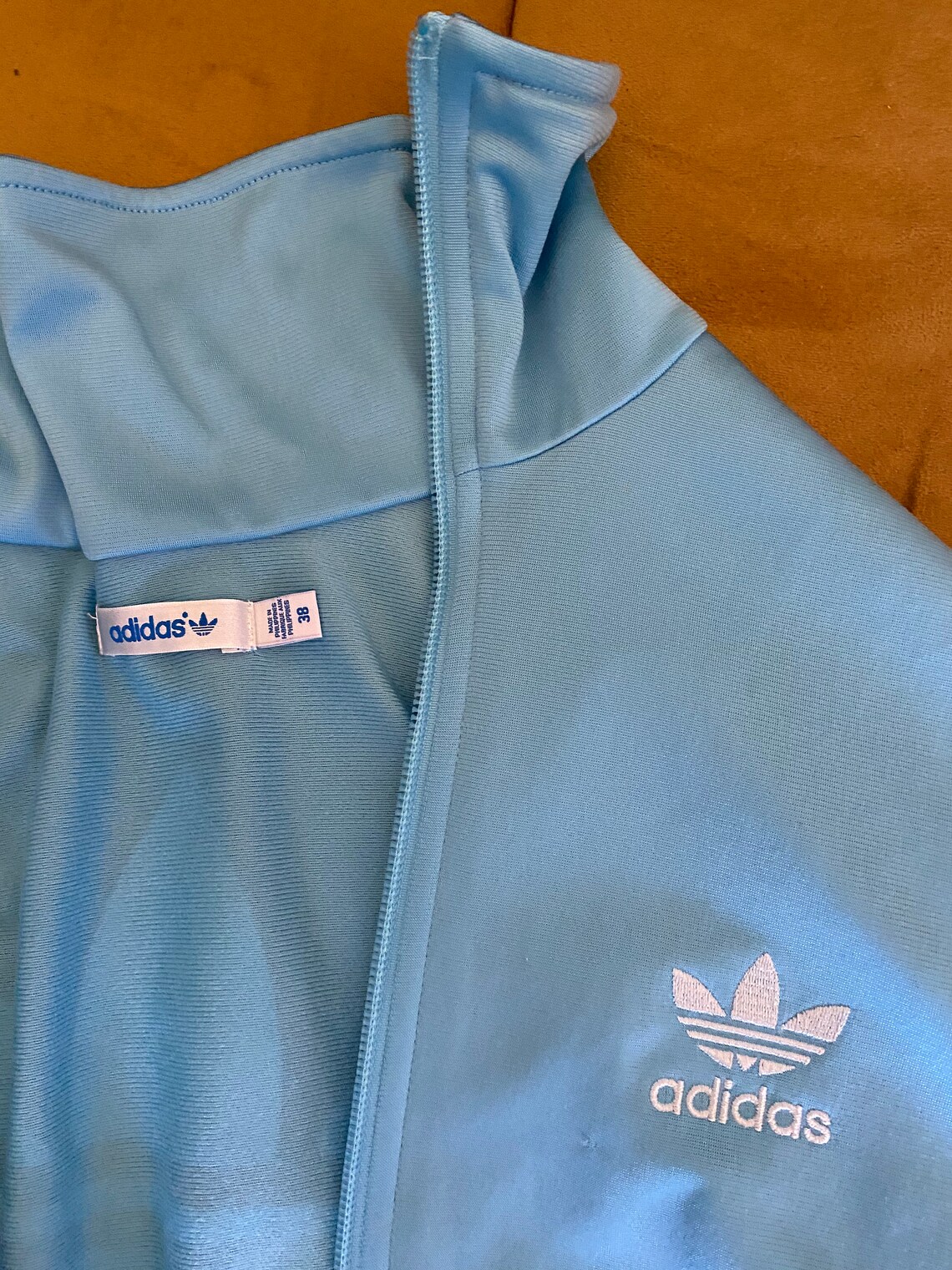 ADIDAS Vintage Tracksuit Jacket in baby blue with classic 3 | Etsy