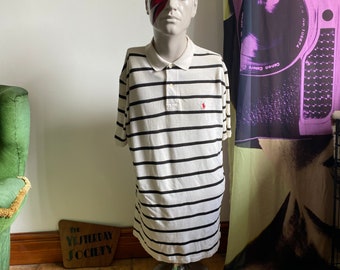 Ralph Lauren Polo Shirt in weiß und schwarz Streifen Größe groß
