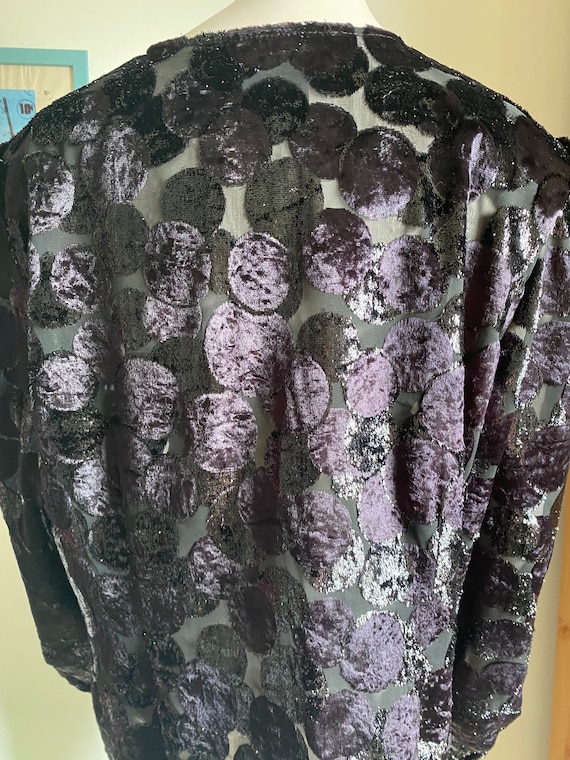 1980s Jacket / Cover up in sheer, velvet and shiney c… Gem