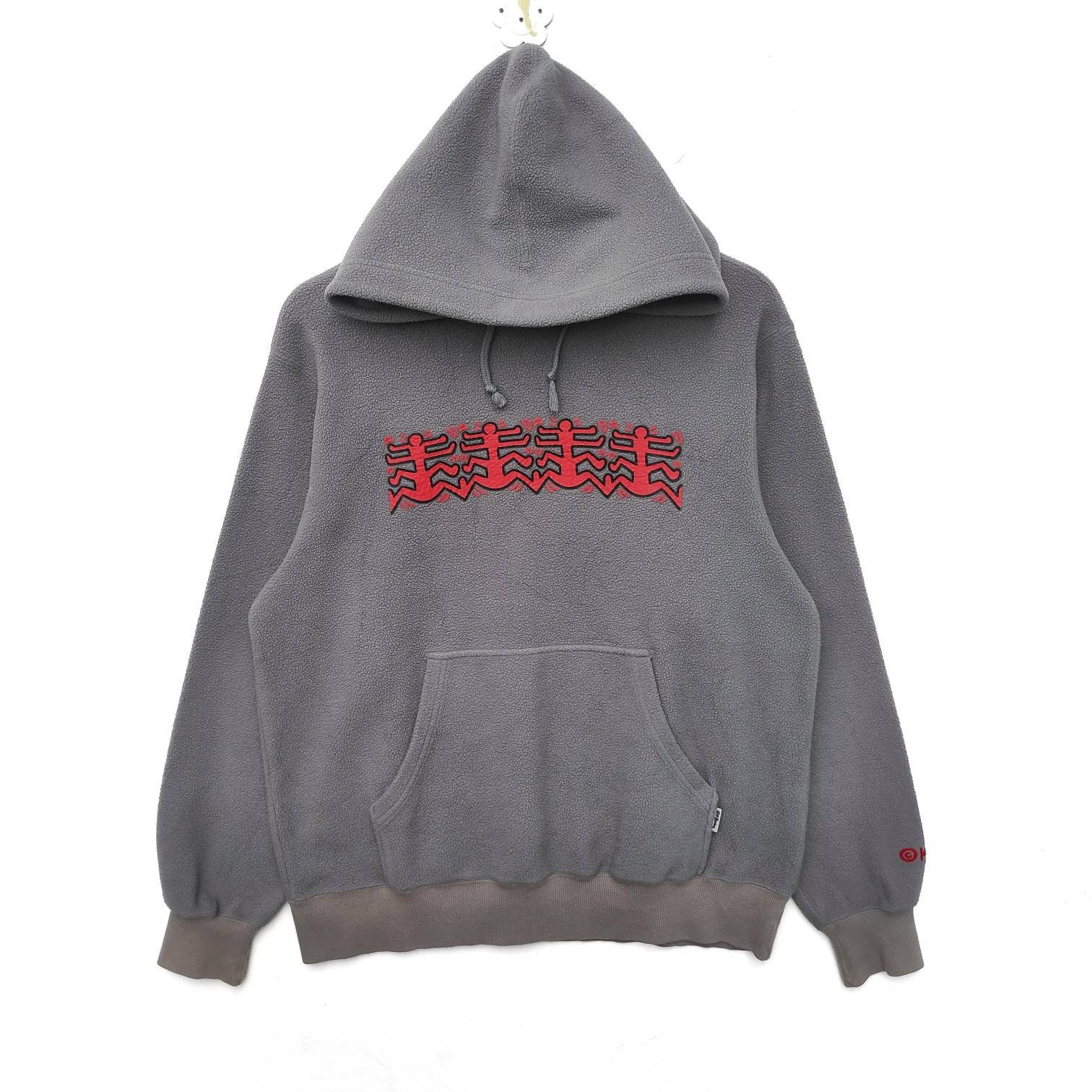 keith haring hoodie grey