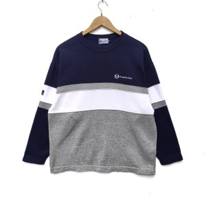 Vintage SERGIO TACCHINI Sweatshirt Sweater Pullover Jumper Stripe Hip Hop Swag Rap Tee Crew Neck Striped 90s Vtg italy