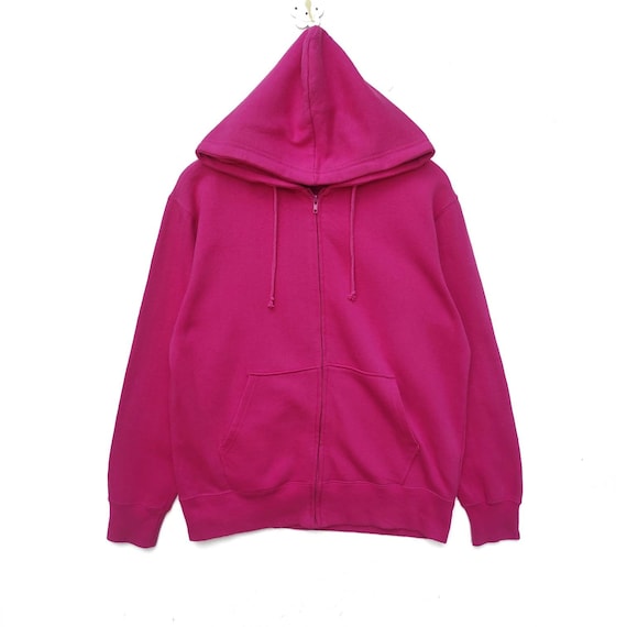 Plain Pink Hoodie Sweatshirt Sweater Pullover Long Sleeve Large