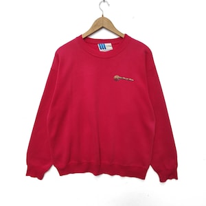 Vintage SMP Clothing Sweatshirt Red Sweater Crewneck Large Size Pullover Jumper Big Logo Hip hop Swag 90s Vtg Disturbing The Peace Motocross