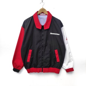 BRIDGESTONE light Jacket black red White Sweater Large Size Zipped Hip hop Swag Rap Tee shirt 90s Windbreaker Free Size