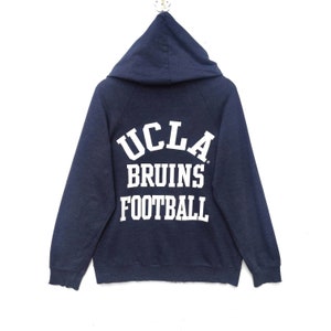 Distressed UCLA Bruins Football University Of California  Hoodie Sweater Pullover Full Zip Long Sleeve Medium Dark Gray Tee Shirt
