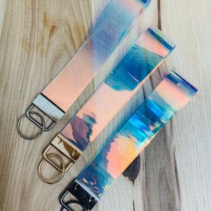 Holographic, Transparent, Jelly Key Wristlet Keychain