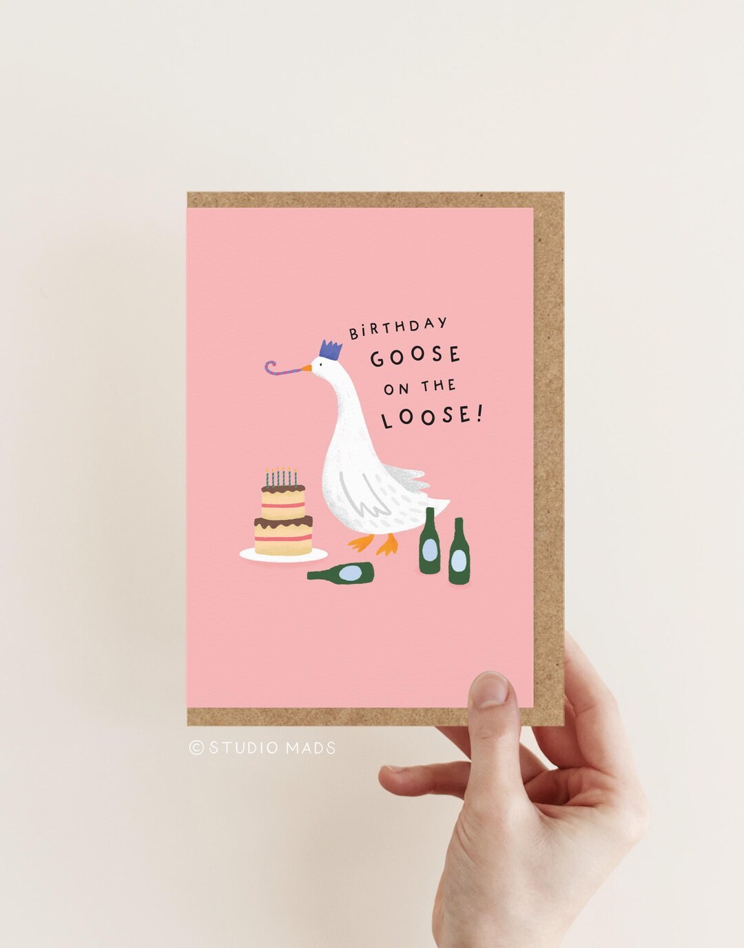 Funny Goose Birthday Card – Party Animal - Etsy