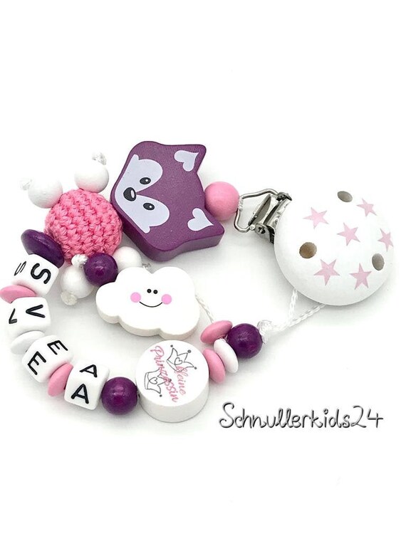 Schnullerkette mit Namen ♥ Baby Mädchen ♥ Wolke ♥ Stern ♥ Babygeschenk rosa Schnullerkette mit Namen ♥ Baby Mädchen ♥ Wolke ♥ Stern ♥ Babygeschenk rosa
