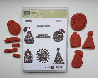 Stempel - Stempelset / Silhouettensprüche - Stampin Up! - GEBRAUCHT!