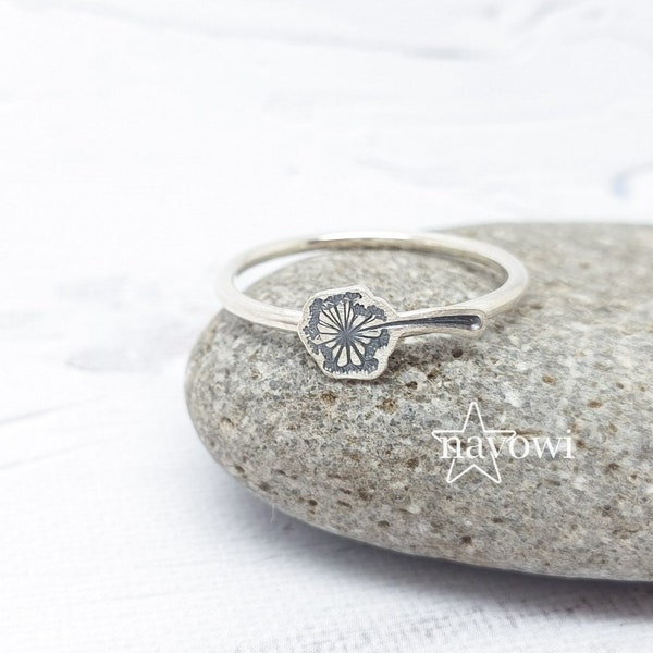 Geschenk - Ring / Stapelring / Beisteckring - Pusteblume - Silber - Handarbeit