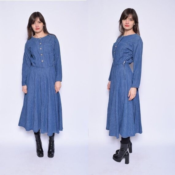 full denim dress