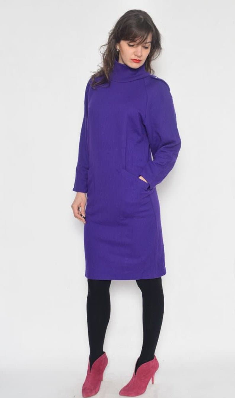purple sweater dress zara