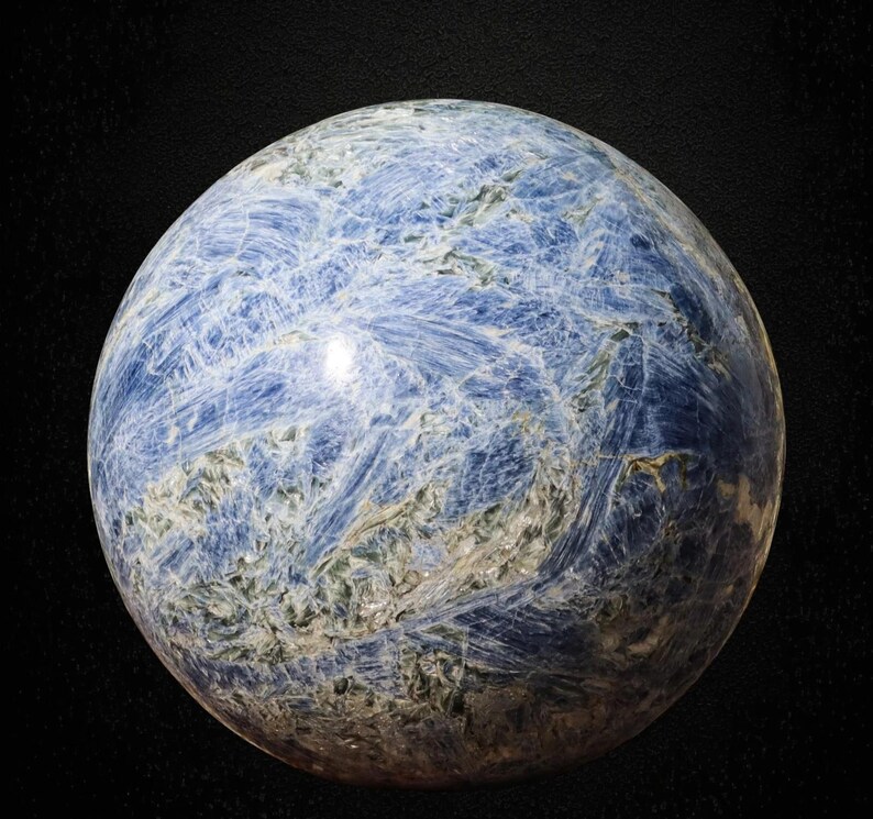 400MM Blue Kyanite Crystal Sphere: Natural Healing Stone Decor image 8