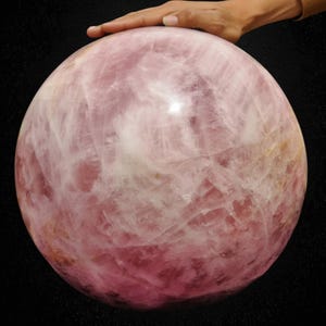 345mm Huge Pink Rose Quartz Sphere Massive Crystal Ball Chakra Balance Gemstone Ball image 5