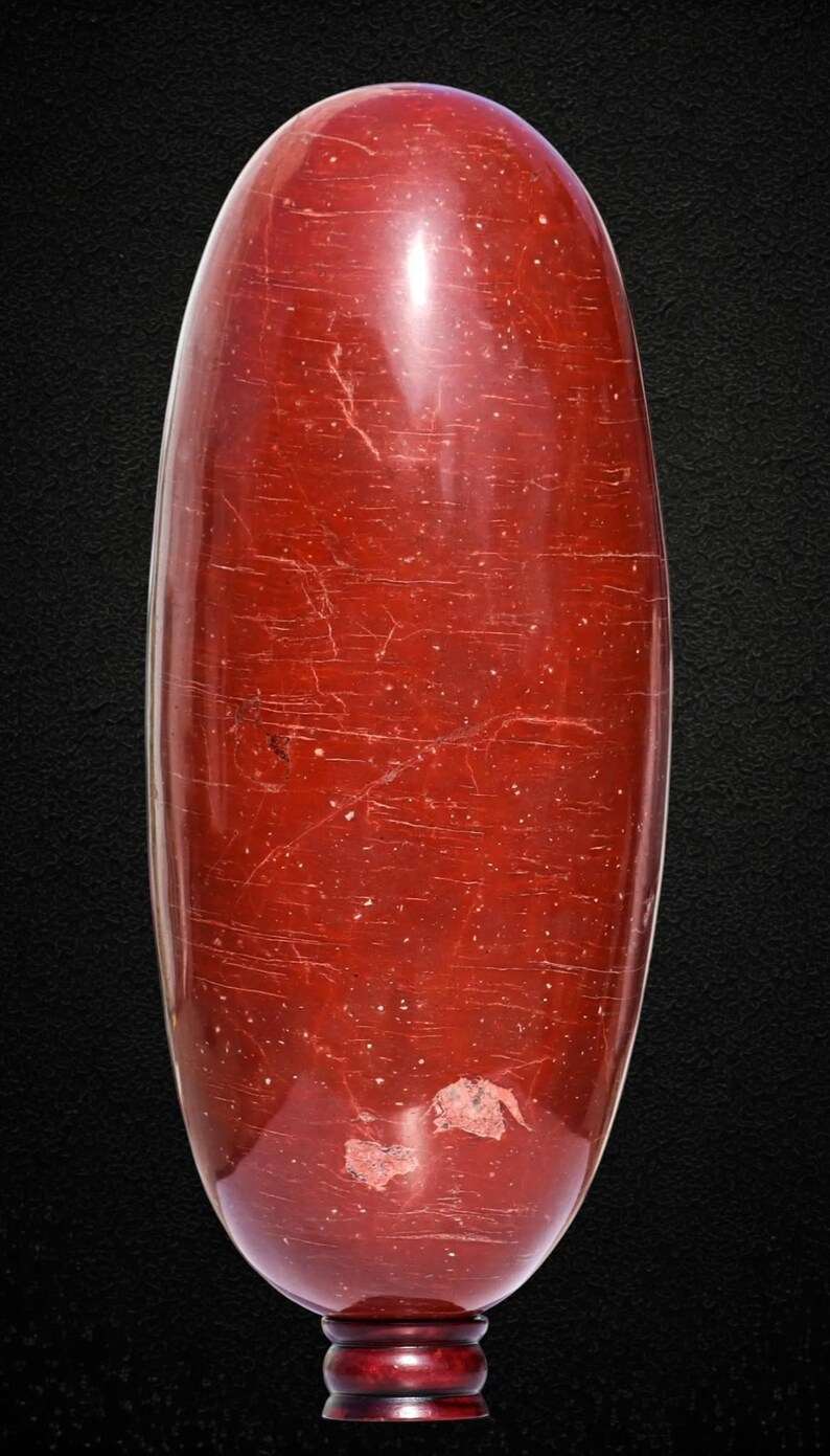 Red Jasper Crystal Lingam: Chakra Balance Spiritual Decor (405MM) image 4