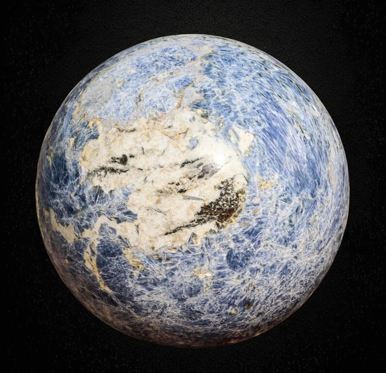400MM Blue Kyanite Crystal Sphere: Natural Healing Stone Decor image 12