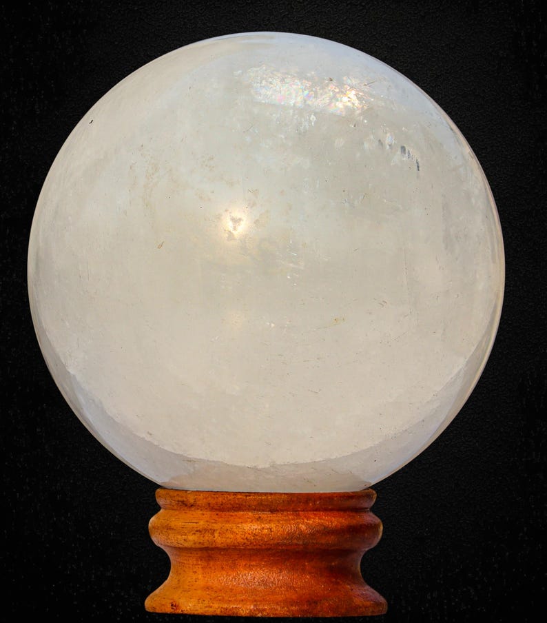 White Calcite Sphere: Natural Healing Crystal Ball, Home Decor (135MM) image 14