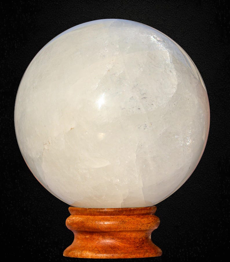 White Calcite Sphere: Natural Healing Crystal Ball, Home Decor (135MM) 135MM 3710 Gr