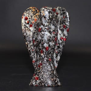 105 mm Rubi Espinélio Matriz Gema Anjo Cristal Gnaisse Natural Energia de Cura Metafísica Meditação Equilíbrio de Chakras Presente Espiritual Único