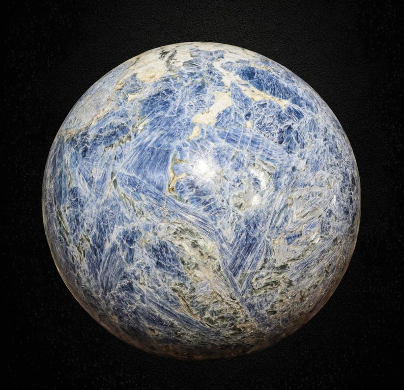 400MM Blue Kyanite Crystal Sphere: Natural Healing Stone Decor image 11