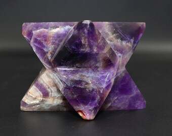 Blue Amethyst Crystal Merkabah: Spiritual Meditation Gemstone (70MM)