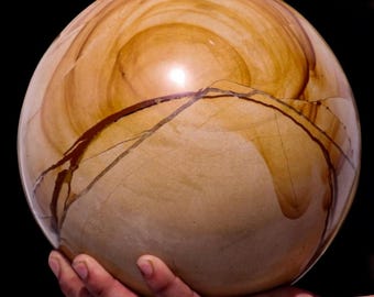 Esfera grande de jaspe Willow Creek: piedra energética, decoración de yoga (200 mm)