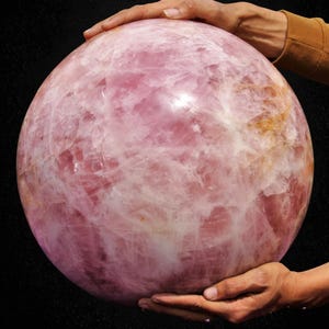 345mm Huge Pink Rose Quartz Sphere Massive Crystal Ball Chakra Balance Gemstone Ball image 1