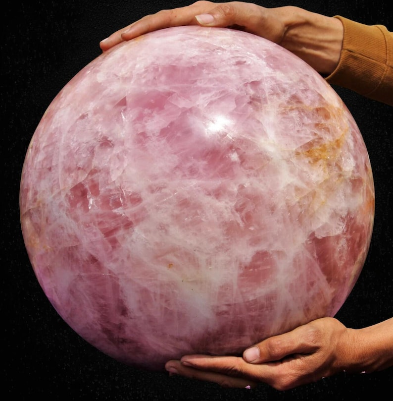 345mm Huge Pink Rose Quartz Sphere Massive Crystal Ball Chakra Balance Gemstone Ball image 1