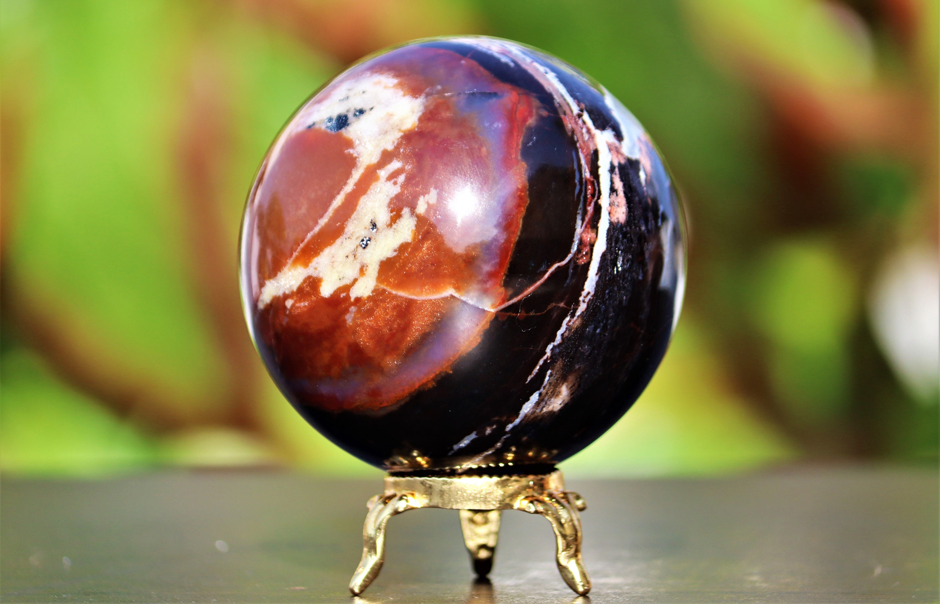 Large 75MM Natural Black Imperial Jasper Stone Healing Etsy