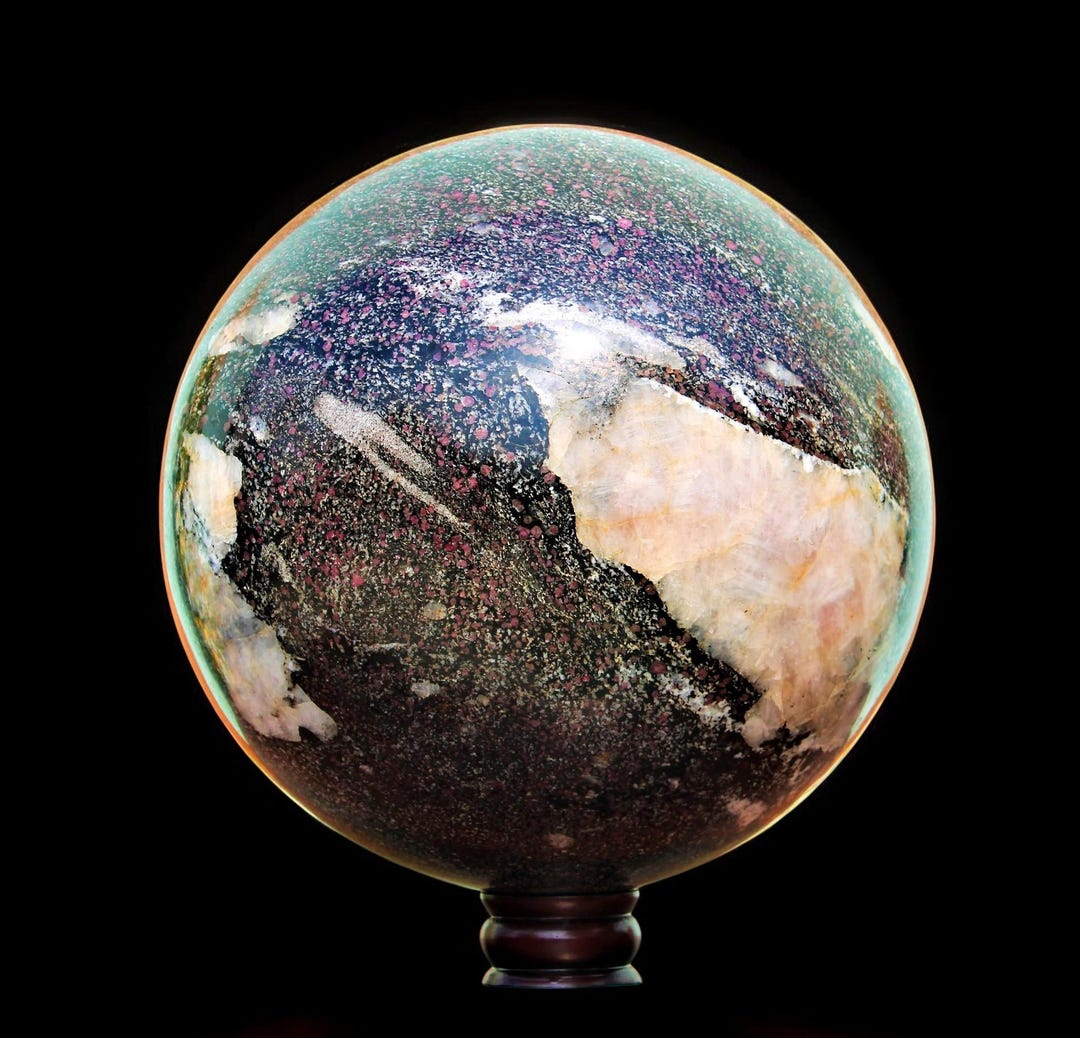 280MM Ruby Spinel Sphere: Vitality Stone, Courage Stone, Energy Renewal ...