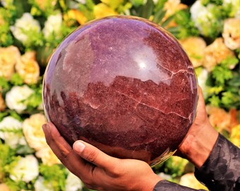 Chakra Balancing Pink Cherry Quartz 235MM Metaphysical Healing Sphere Anxiety Relief Perfect Gemstone Gift Mystic Decor Witchcraft Yoga Room