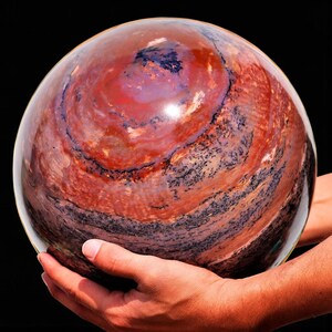 Enorme Sonoran dendritische jaspisbol van 240 mm, grote agaatkristallen bol, grote helende chakra-decoratie