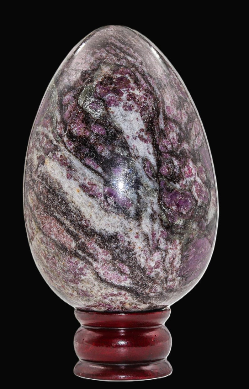 Pink Rubellite Tourmaline Crystal Egg: Chakra Healing Decor (160MM/65MM) image 9