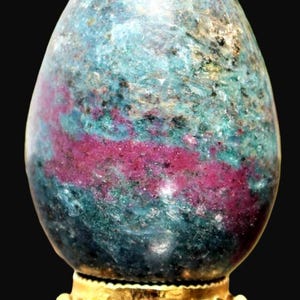 60MM Natural Pink Ruby in Apatite Crystal Egg for Heart Chakra Healing & Meditation