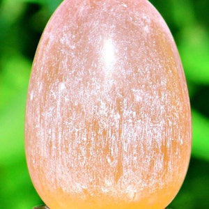 Orange Selenite Egg: Healing Crystal Home Decor (80MM)