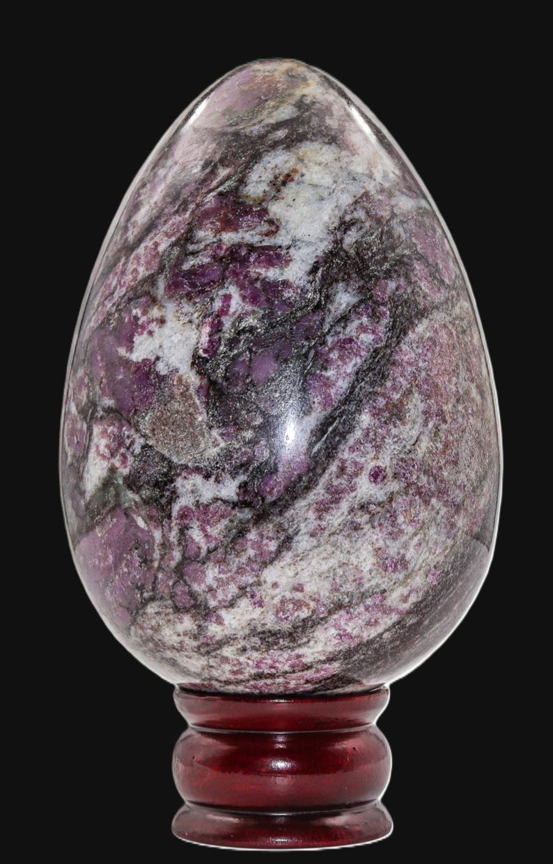 Pink Rubellite Tourmaline Crystal Egg: Chakra Healing Decor (160MM/65MM) image 3