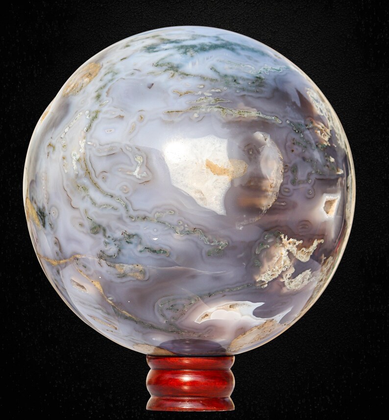 215MM Blue Lace Agate Sphere: For Communication, Emotional & Spiritual Healing image 8