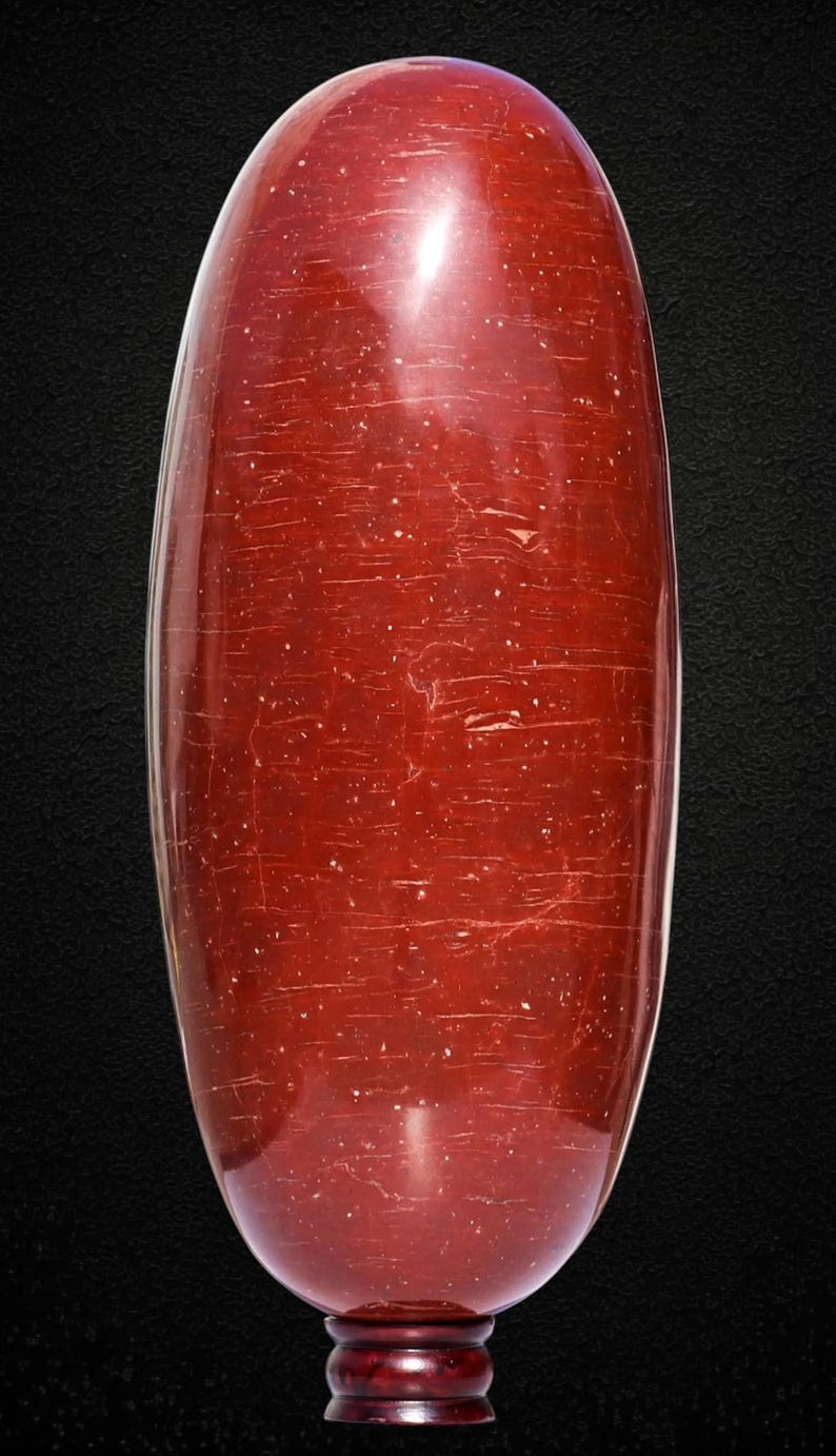 Red Jasper Crystal Lingam: Chakra Balance Spiritual Decor (405MM) image 9