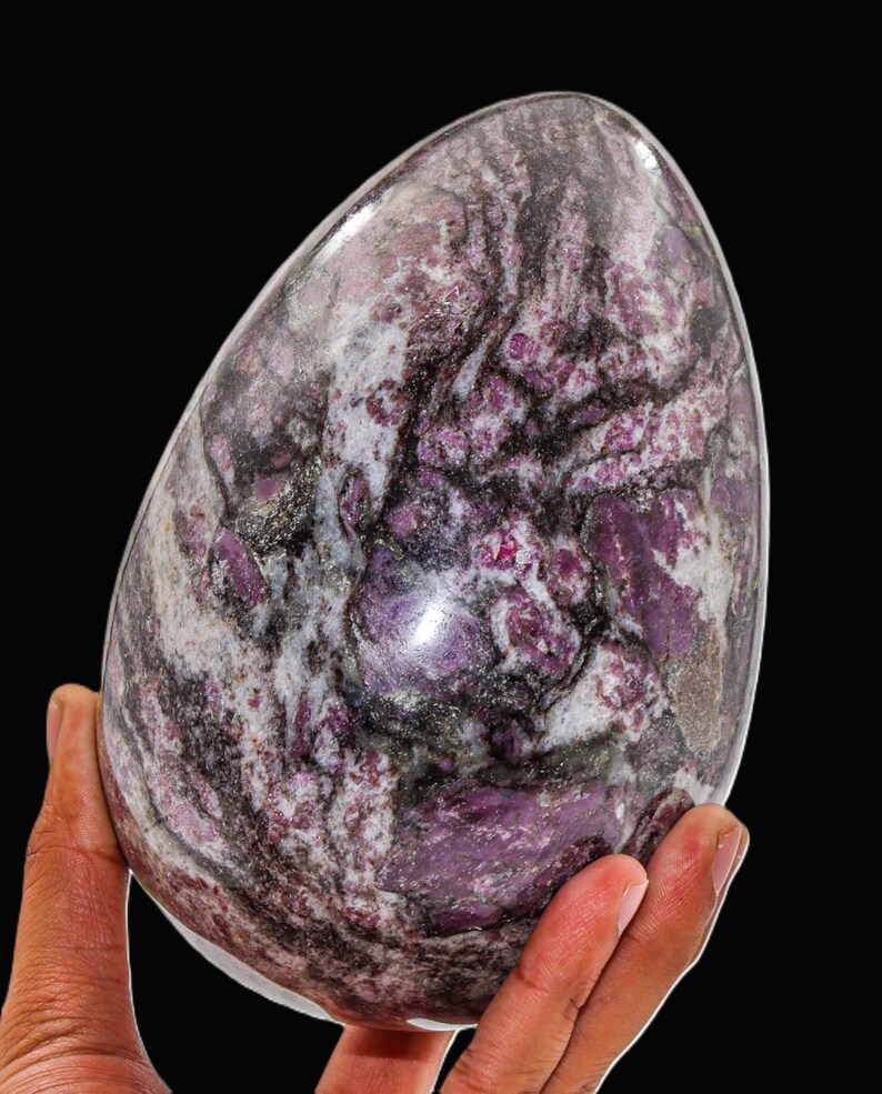 Pink Rubellite Tourmaline Crystal Egg: Chakra Healing Decor (160MM/65MM) image 2