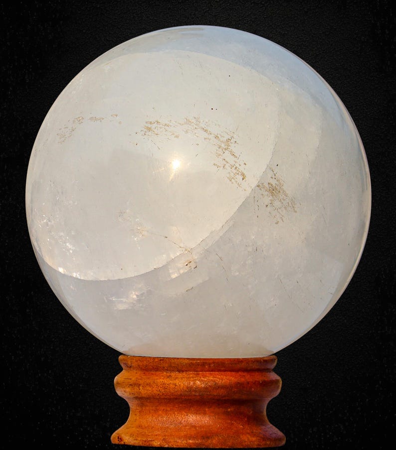White Calcite Sphere: Natural Healing Crystal Ball, Home Decor (135MM) image 20