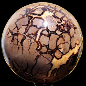 Esfera de septaria amarilla (235 mm): Cristal decorativo para el hogar con temática Reiki imagen 5